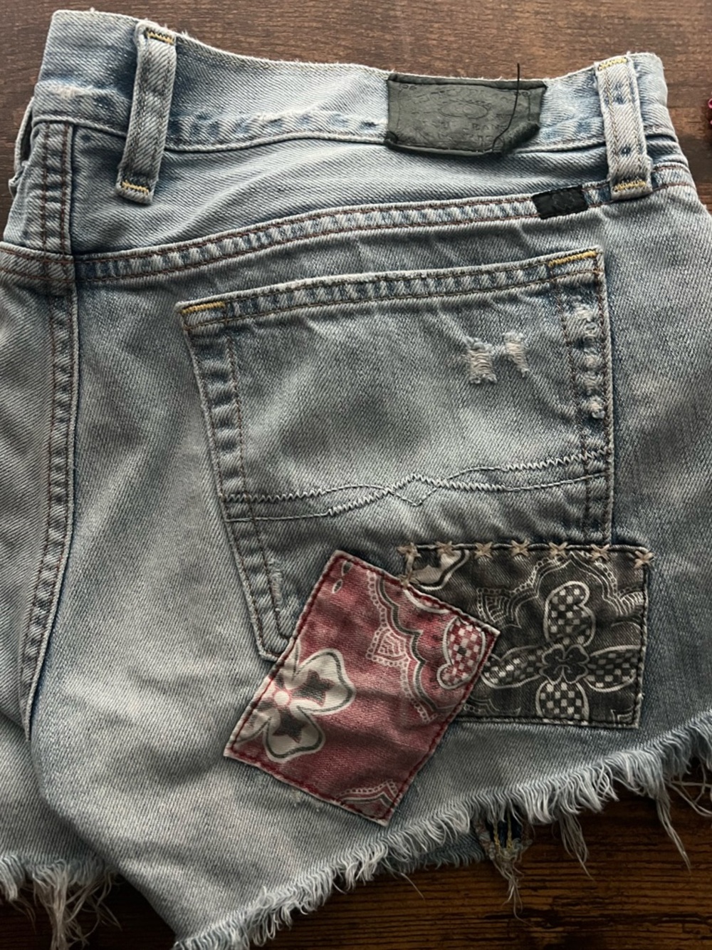 Lucky Brand Light Wash Denim Jean Shorts with Patchwork